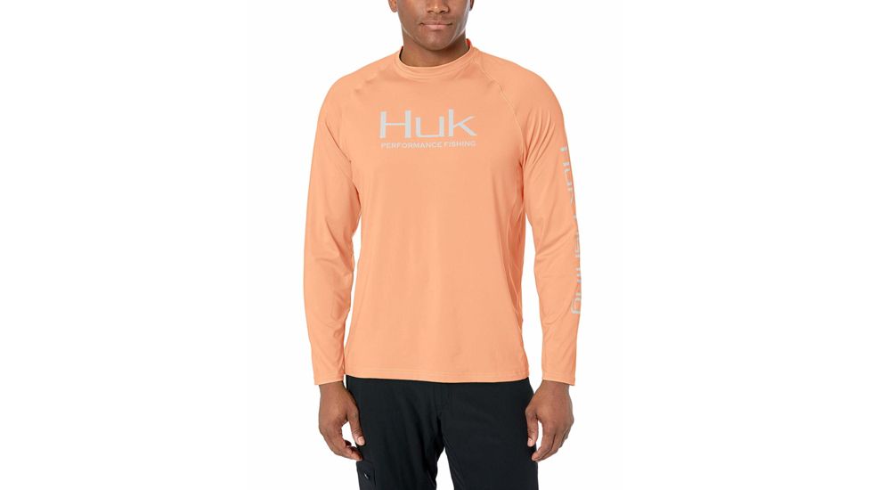 HUK Performance Fishing Fishing Long Sleeve Double Header Top - Men's, Beach Peach, Large, H1200136-850-L