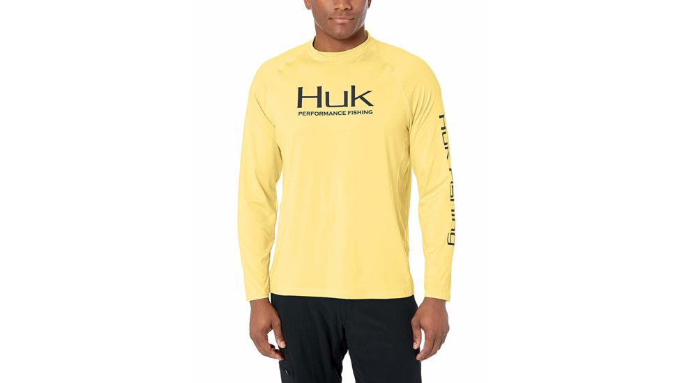 HUK Performance Fishing Fishing Long Sleeve Double Header Top - Men's, Butter, Large, H1200136-745-L