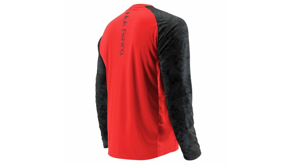 HUK Performance Fishing Fishing Long Sleeve Double Header Top - Men's, Coral, Large, H1200136-630-L