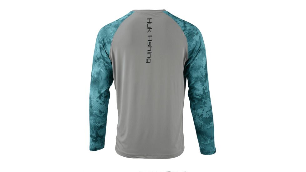HUK Performance Fishing Fishing Long Sleeve Double Header Top - Men's, Grey, Large, H1200136-020-L