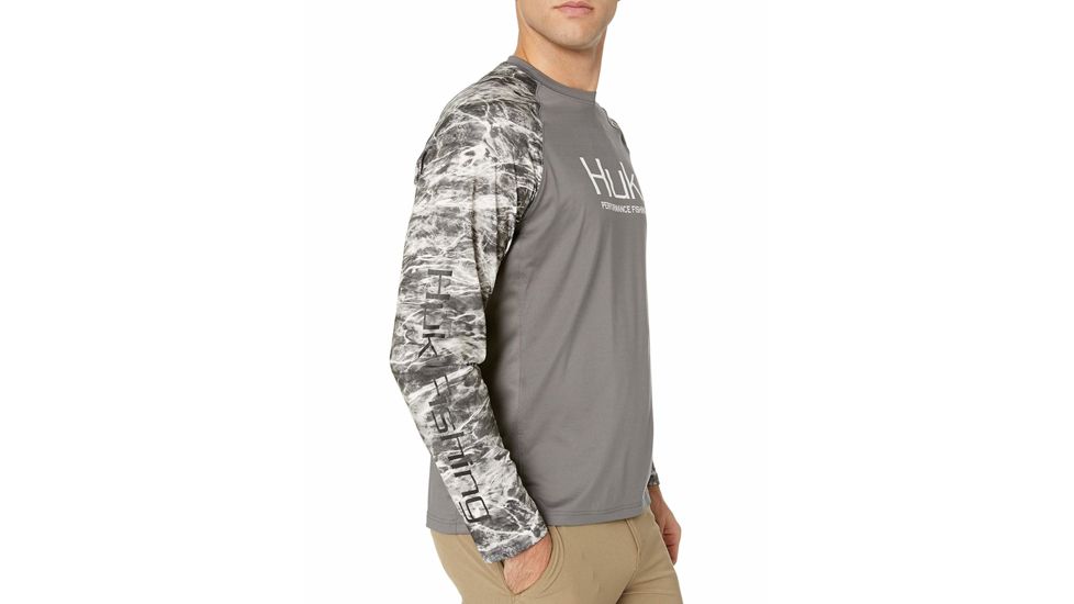 HUK Performance Fishing Fishing Long Sleeve Double Header Top - Men's, Iron, Large, H1200136-012-L