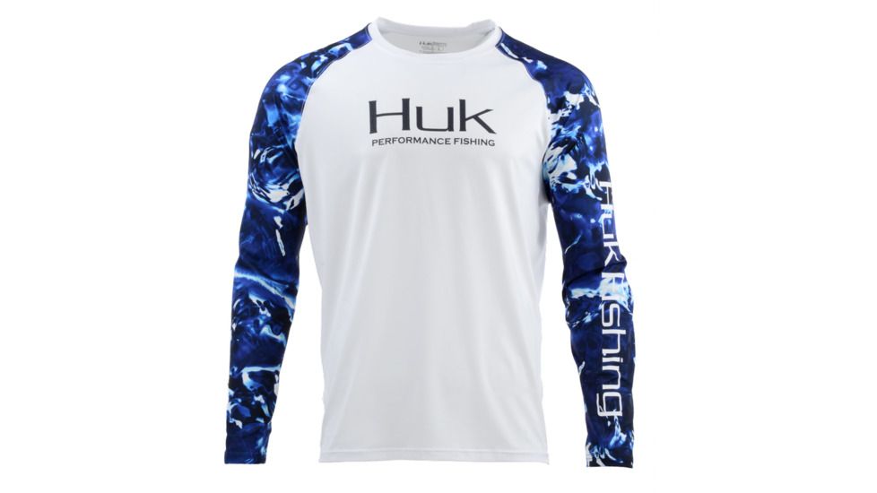 HUK Performance Fishing Fishing Long Sleeve Double Header Top - Men's, White, Large, H1200136-102-L