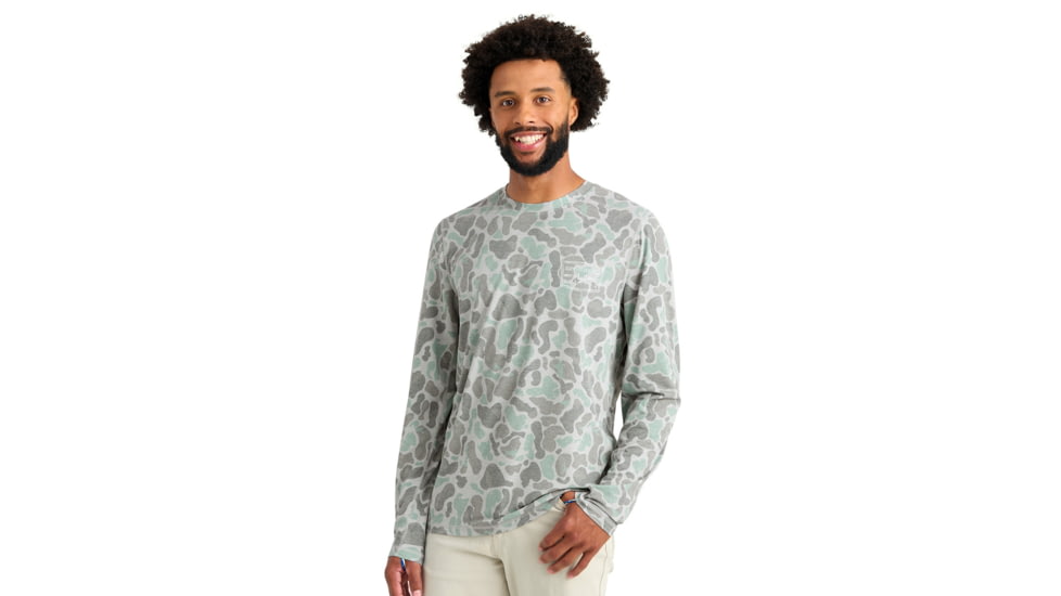 HUK Performance Fishing Drift Graphic Kc Print Shirt -Mens, Long Sleeve, Volcanic Ash, Medium, H1200716-013-M