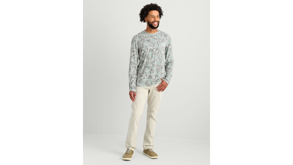HUK Performance Fishing Drift Graphic Kc Print Shirt -Mens, Long Sleeve, Volcanic Ash, Medium, H1200716-013-M