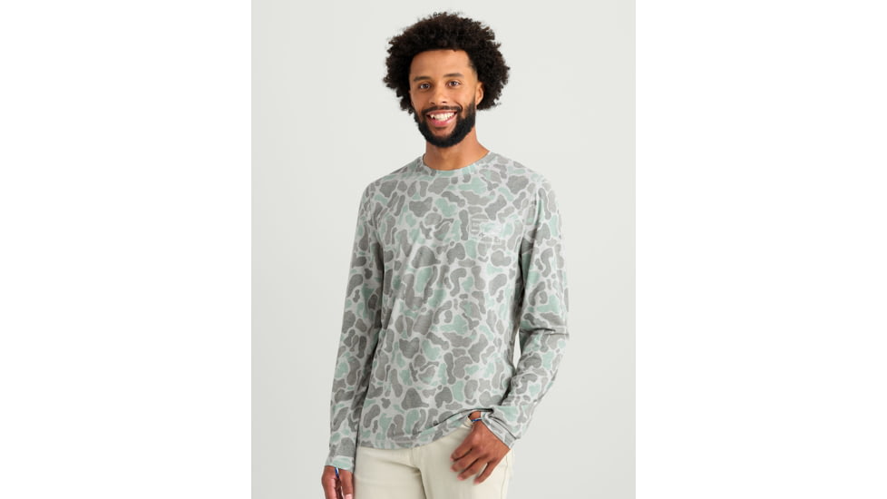 HUK Performance Fishing Drift Graphic Kc Print Shirt -Mens, Long Sleeve, Volcanic Ash, Medium, H1200716-013-M