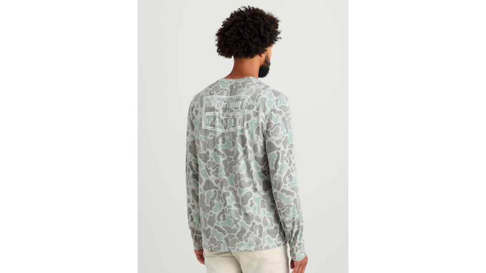 HUK Performance Fishing Drift Graphic Kc Print Shirt -Mens, Long Sleeve, Volcanic Ash, Medium, H1200716-013-M