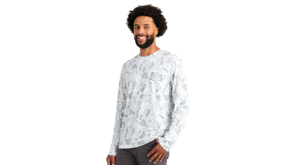 HUK Performance Fishing Drift Graphic Kc Print Shirt -Mens, Long Sleeve, White, Extra Large, H1200716-100-XL