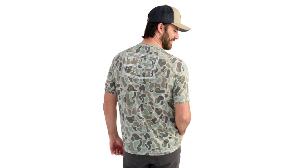 HUK Performance Fishing Drift Graphic Kc Print Shirt -Mens, Short Sleeve, Volcanic Ash, Extra Large, H1200717-013-XL
