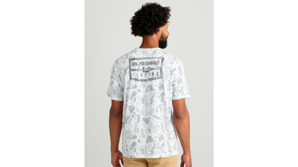 HUK Performance Fishing Drift Graphic Kc Print Shirt -Mens, Short Sleeve, White, Extra Large, H1200717-100-XL