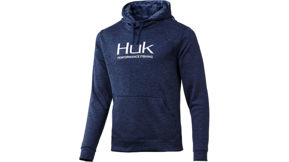 HUK Performance Fishing Fin Hoodie - Mens, Sargasso Sea Heather, Medium, H1300049-416-M