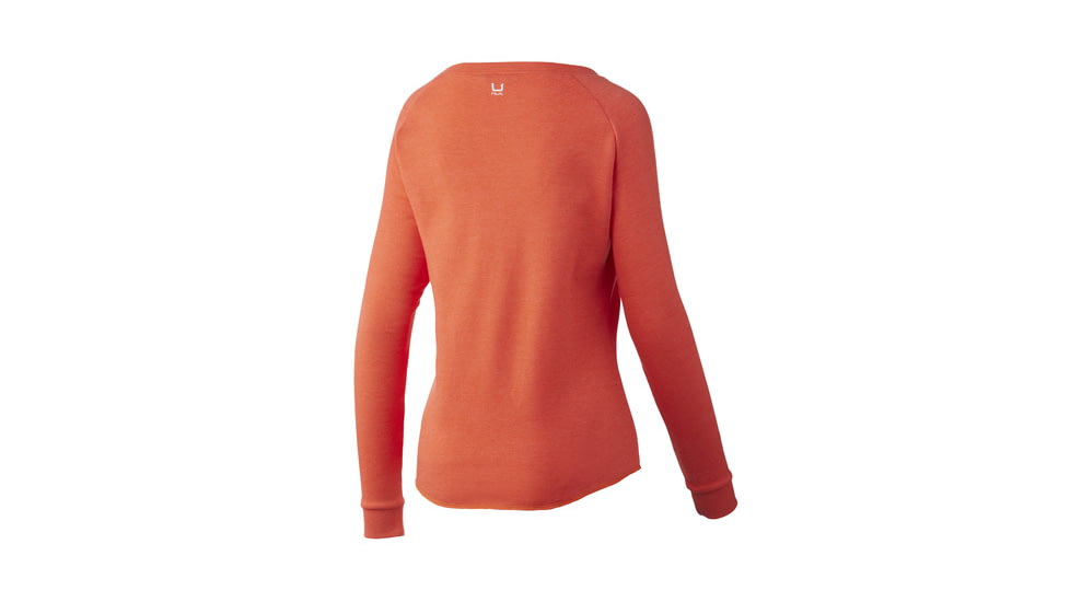 HUK Performance Fishing Folly Crew - Women's, Large, Hot Coral Heather, H6130016-696-L