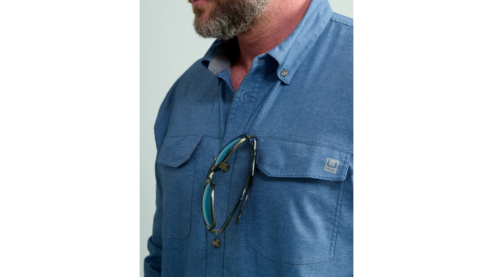 HUK Performance Fishing Hawser Heather Flannel - Mens, Quiet Hrbr Hthr, 3XL, H1500208-509-XXXL