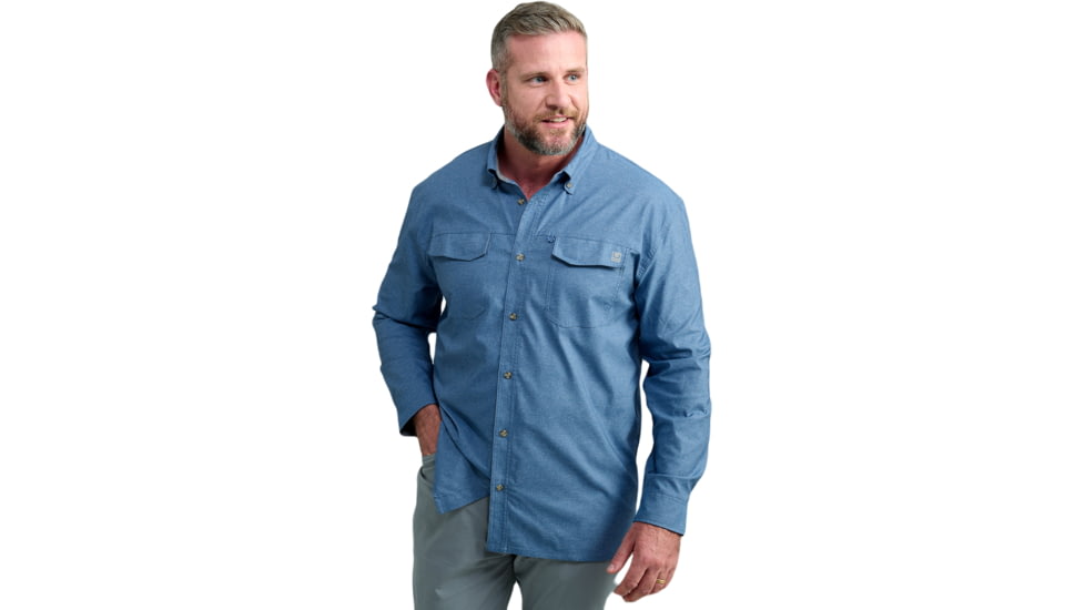 HUK Performance Fishing Hawser Heather Flannel - Mens, Quiet Hrbr Hthr, 3XL, H1500208-509-XXXL