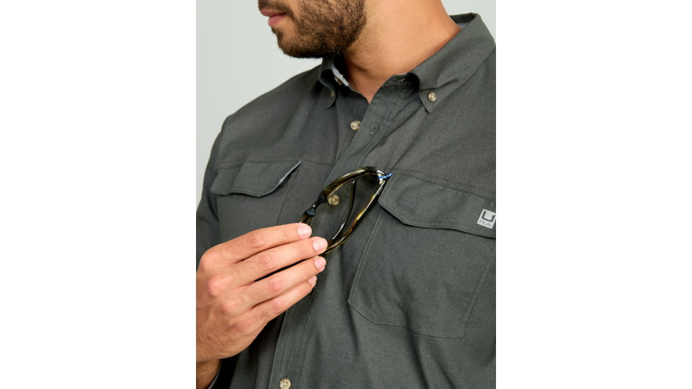 HUK Performance Fishing Hawser Heather Flannel - Mens, Volc Ash Hthr, Extra Large, H1500208-015-XL