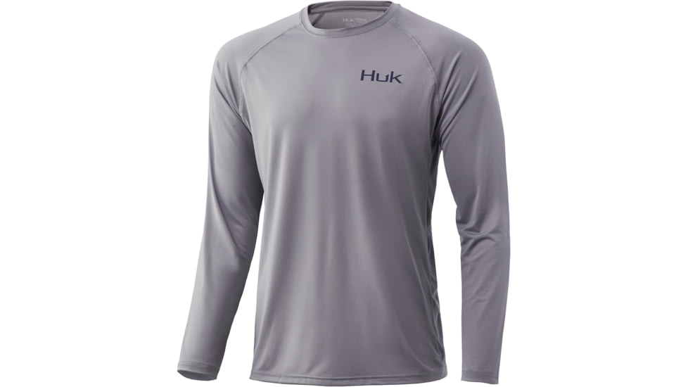 HUK Performance Fishing Horizon Lines Pursuit Long Sleeve - Mens, Sharkskin, Medium, H1200370-028-M