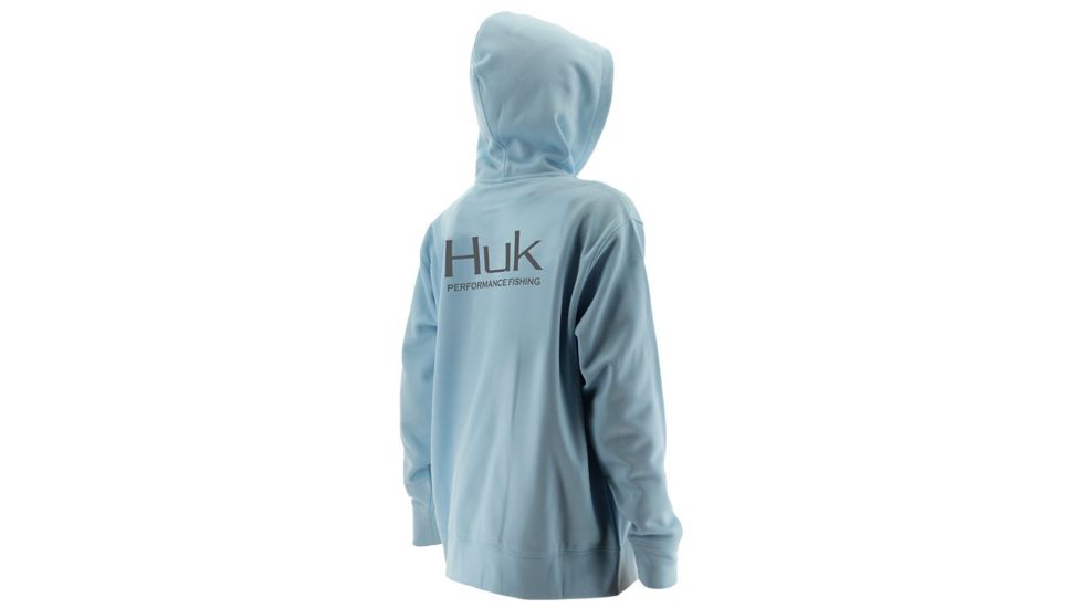 HUK Performance Fishing HUK Youth Hoodie, Ice Blue/SubPhantis Glacier, Large, H7130002-450-YL