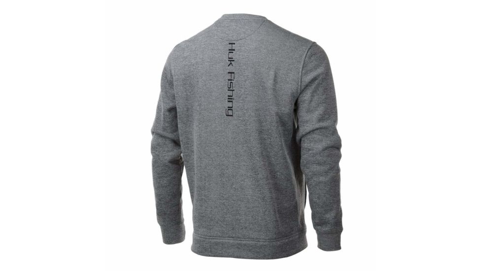 HUK Performance Fishing Hull Crew Fleece Tops, Pullover - Mens, Dark Grey Heather, 2XL, H1300031-025-XXL