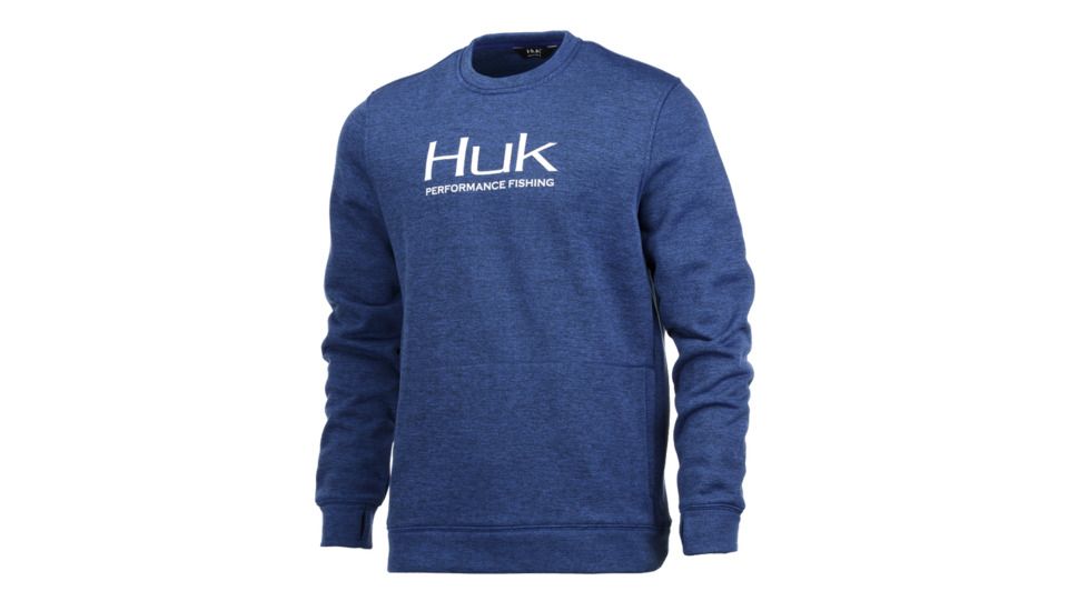 HUK Performance Fishing Hull Crew Fleece Tops, Pullover - Mens, Royal, 2XL, H1300031-400-XXL