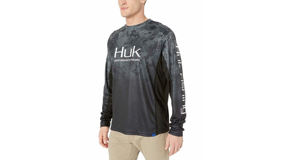 HUK Performance Fishing Icon Camo 1/4 Zip Tops - Men's, Night Vision, Medium, H1200147-075-M