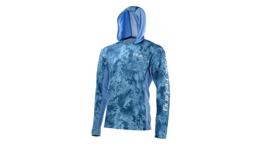 HUK Performance Fishing Icon X Camo Hoodie - Men's, Flow, Extra Large, H1200153-455-XL