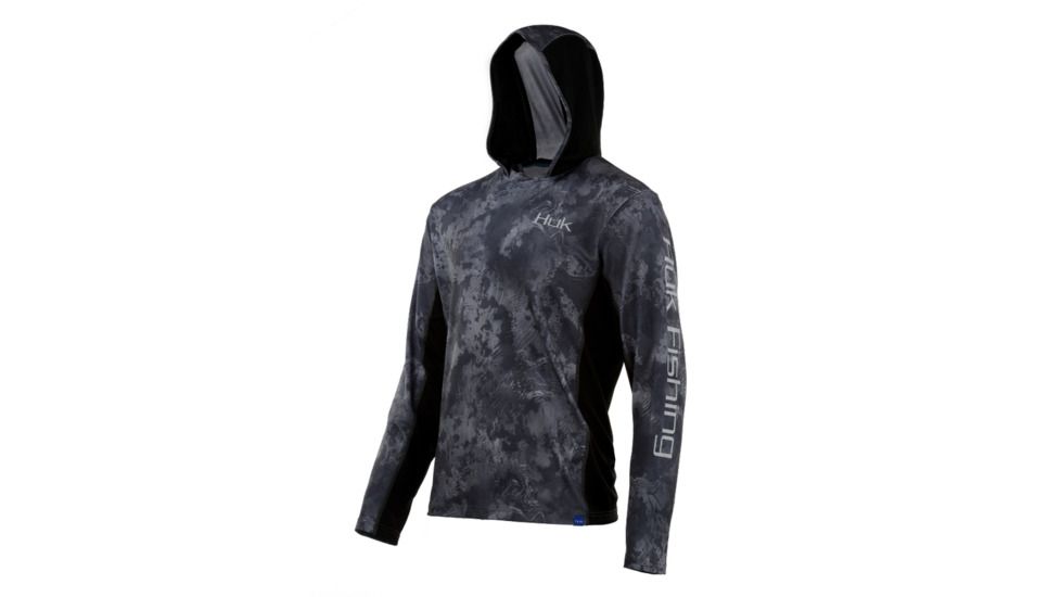 HUK Performance Fishing Icon X Camo Hoodie - Men's, Night Vision, Large, H1200153-075-L