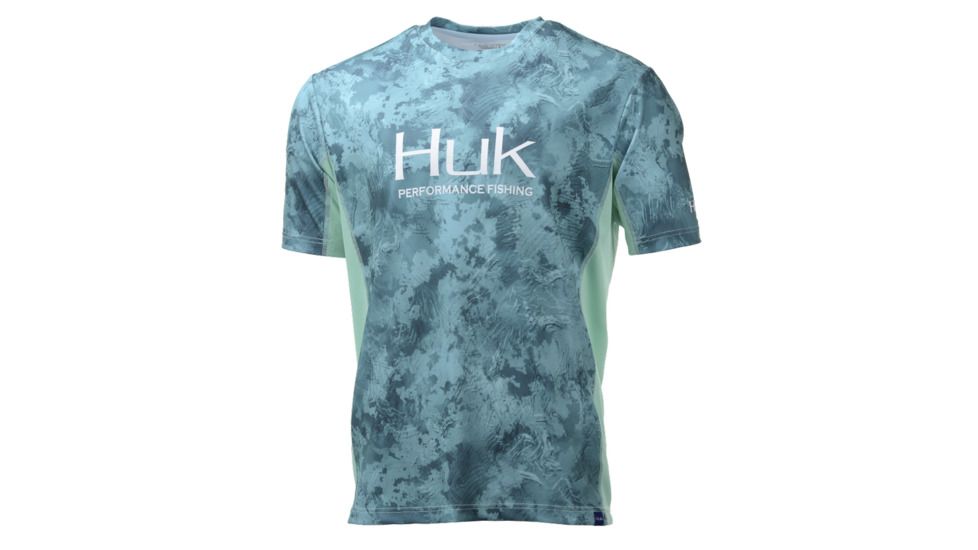 HUK Performance Fishing Icon Camo SS Tops, Short Sleeve - Mens, Shallows, Large, H1200149-365-L