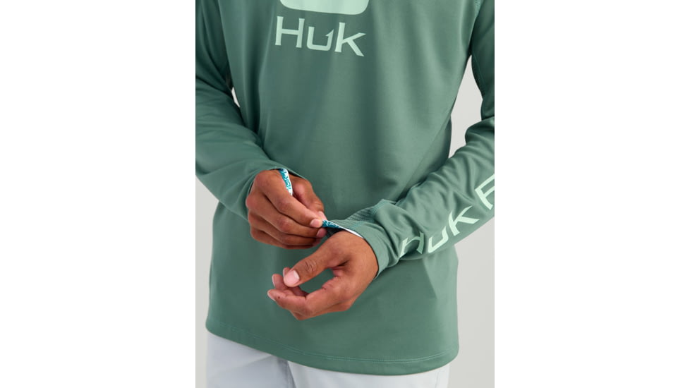 HUK Performance Fishing Icon LS Crew Shirt - Mens, North Atlantic, Small, H1200573-365-S