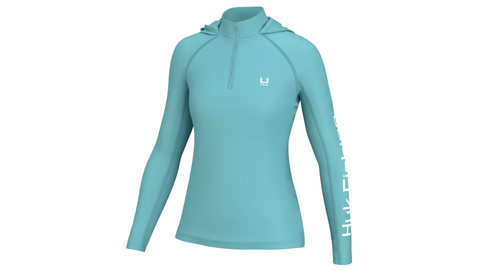 HUK Performance Fishing Icon LS Hoodie - Womens, Marine Blue, XL, H6120170-372-XL