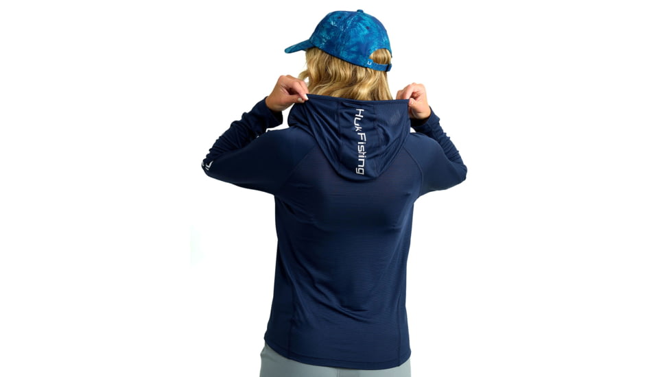 HUK Performance Fishing Icon LS Hoodie - Womens, Naval Academy, 2XL, H6120170-413-XXL
