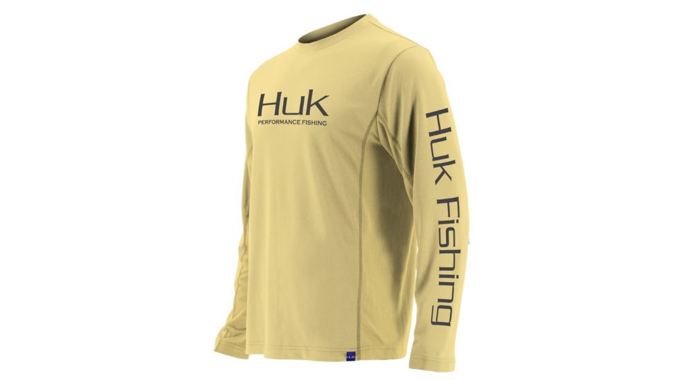 HUK Performance Fishing Icon LS Tops, Long Sleeve - Mens, Butter, Large, H1200138-745-L