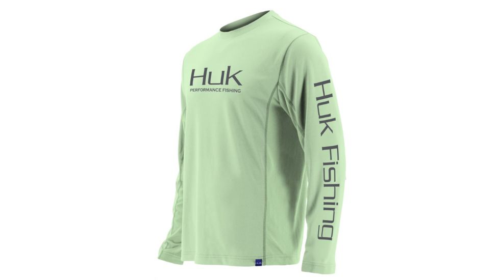 HUK Performance Fishing Icon LS Tops, Long Sleeve - Mens, Key Lime, Large, H1200138-336-L
