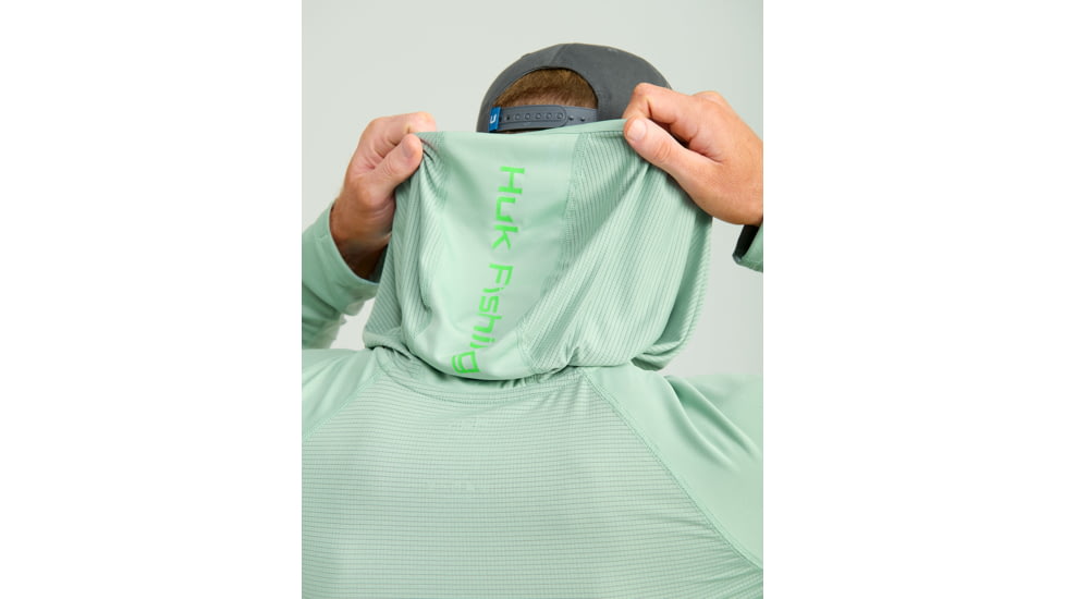 HUK Performance Fishing Icon Performance Hoodie - Mens, Fog Green, Extra Large, H1200574-315-XL