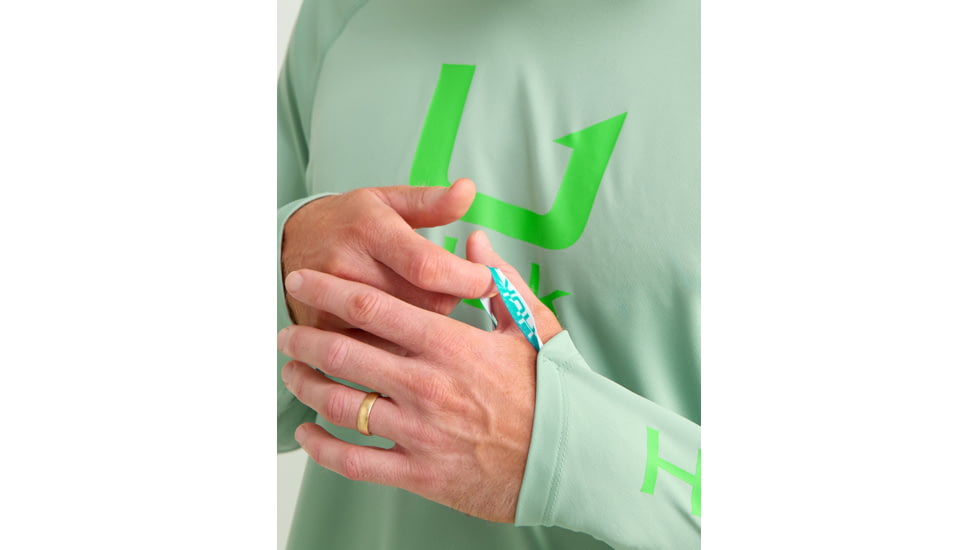 HUK Performance Fishing Icon Performance Hoodie - Mens, Fog Green, Extra Large, H1200574-315-XL
