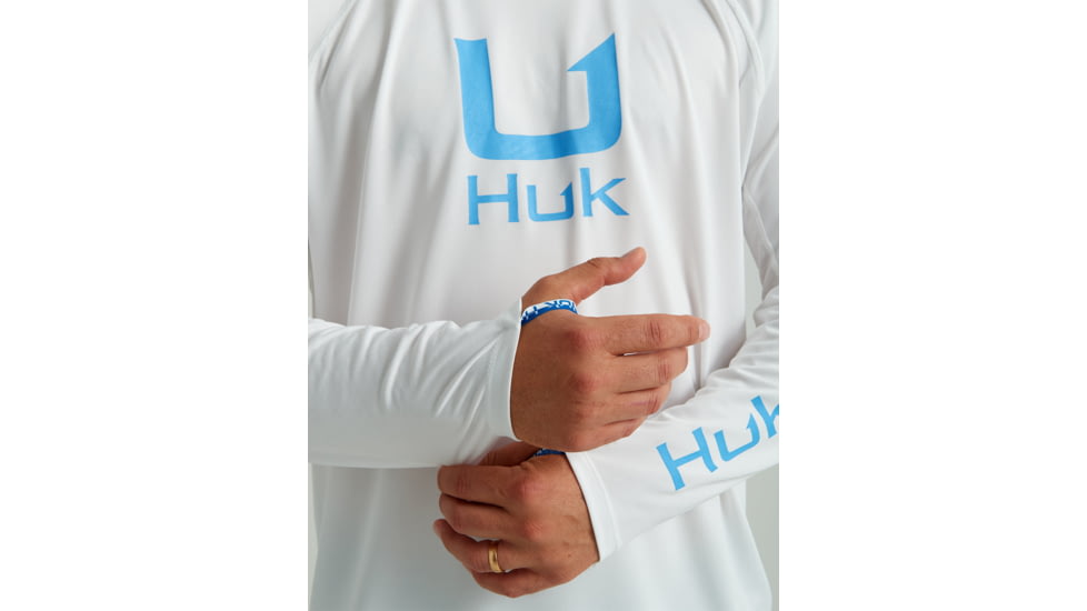 HUK Performance Fishing Icon Performance Hoodie - Mens, White, 2XL, H1200574-100-XXL