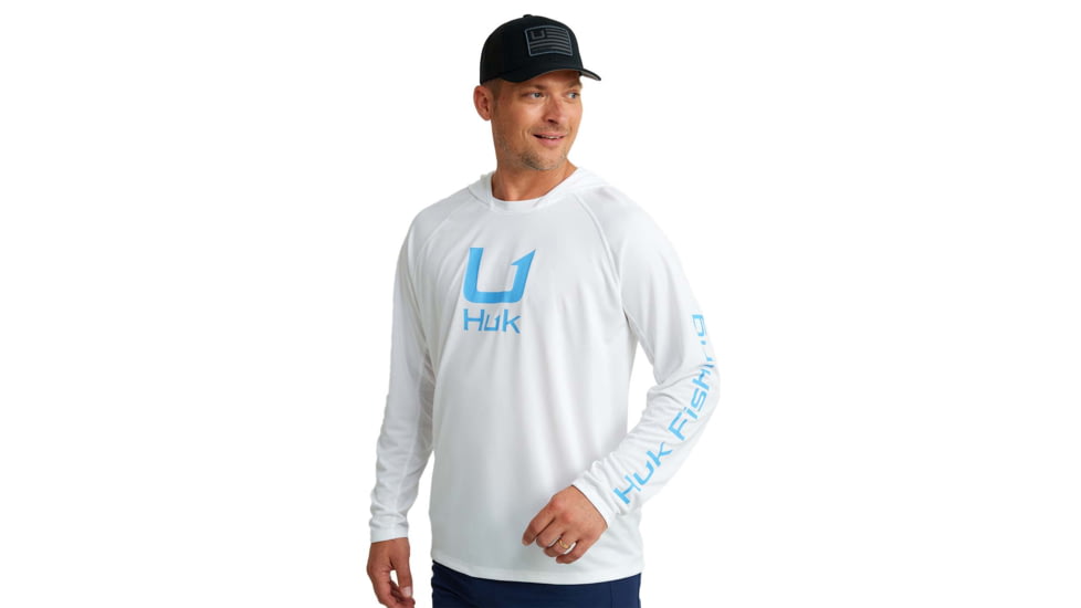HUK Performance Fishing Icon Performance Hoodie - Mens, White, 2XL, H1200574-100-XXL