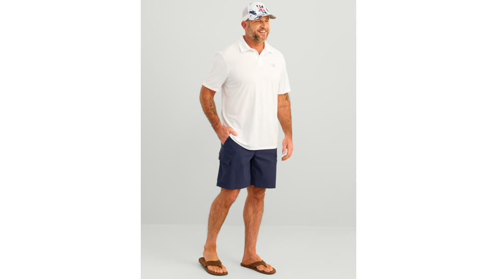 HUK Performance Fishing Icon Performance Polo - Mens, White, Medium, H1200639-100-M