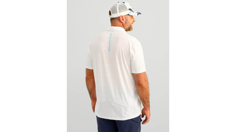 HUK Performance Fishing Icon Performance Polo - Mens, White, Medium, H1200639-100-M