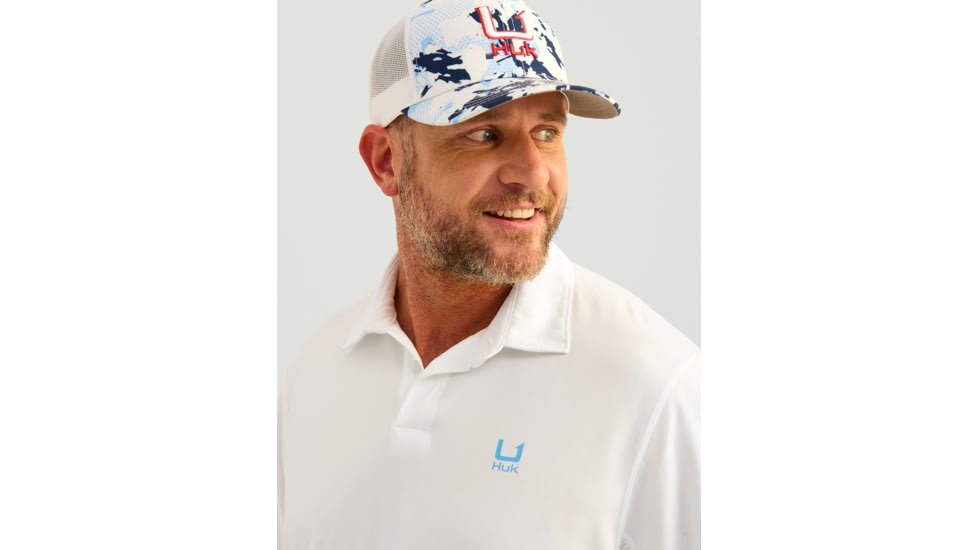HUK Performance Fishing Icon Performance Polo - Mens, White, Medium, H1200639-100-M