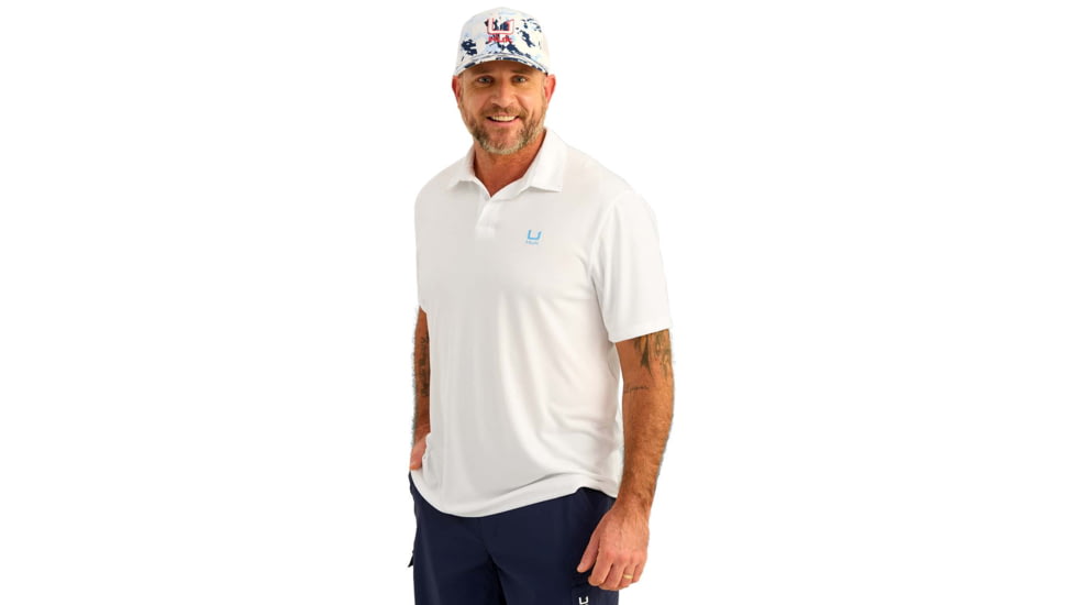 HUK Performance Fishing Icon Performance Polo - Mens, White, Medium, H1200639-100-M