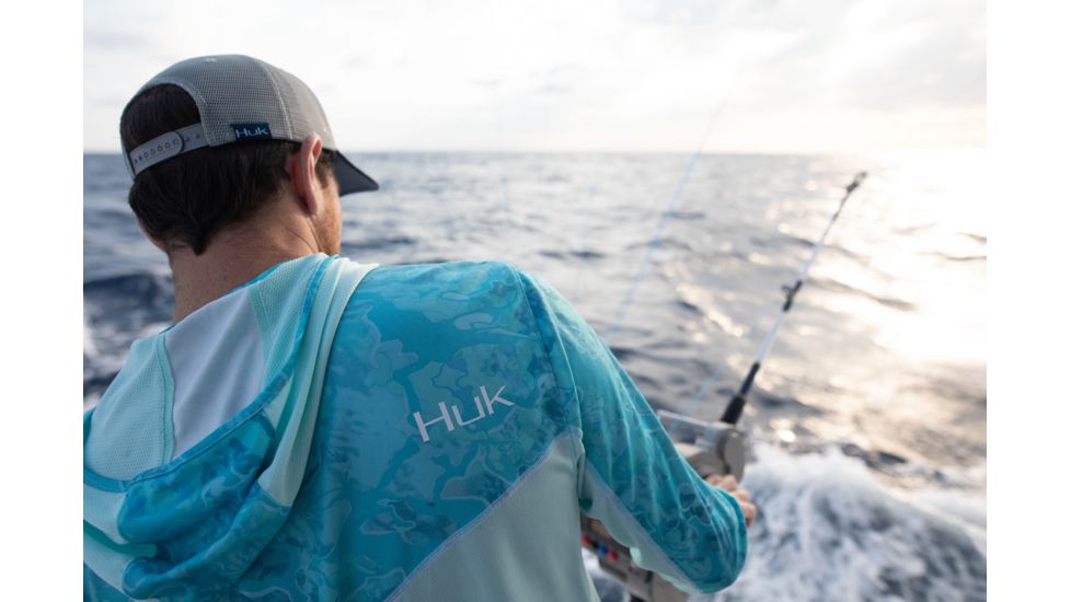 HUK Performance Fishing Icon X Camo Hoodie - Mens, Boca Grande, Large, H1200153-446-L