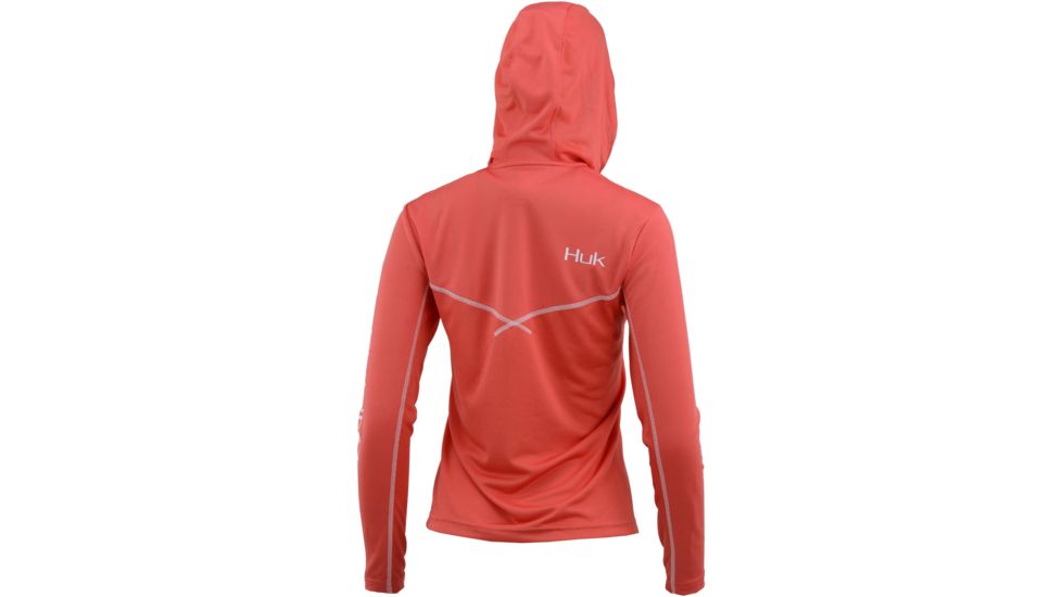 HUK Performance Fishing Icon X Hoodie - Womens, Hibiscus, Extra Large, H6120019-692-XL