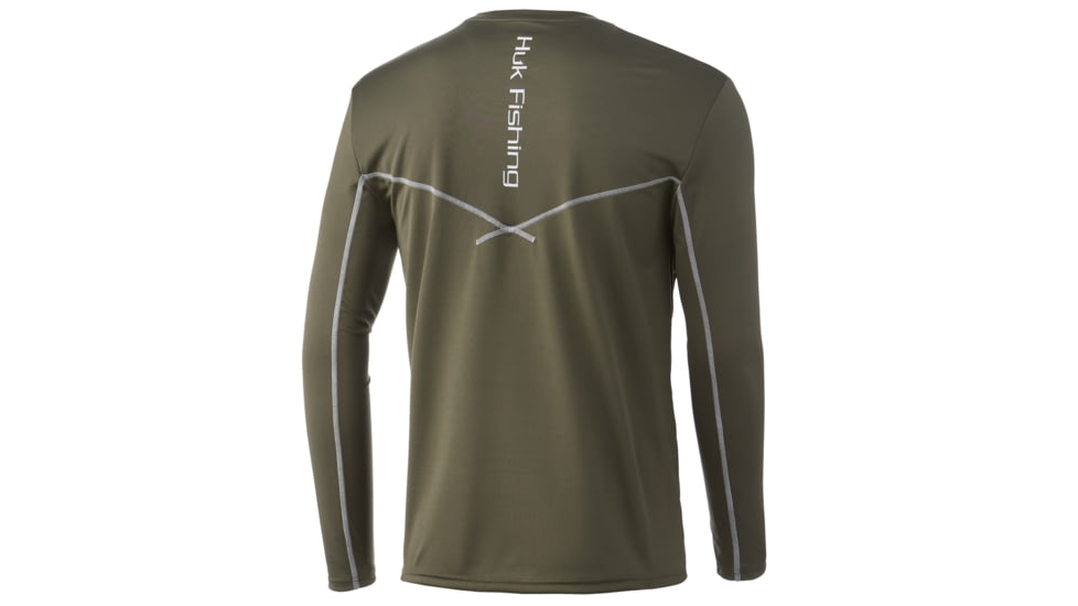 HUK Performance Fishing Icon X Long Sleeve Tees - Mens, Kalamata Olive, Large, H1200138-344-L