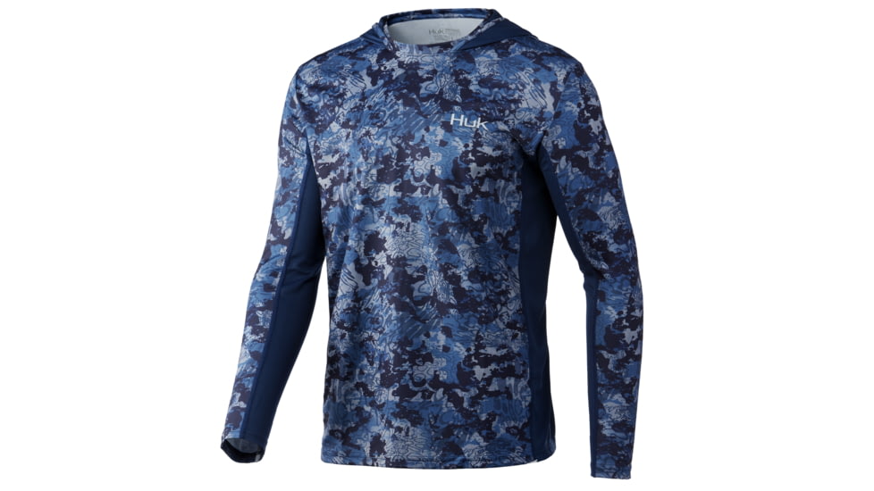 HUK Performance Fishing Icon X Tide Change Hoodie - Mens, Atlantic, Medium, H1200390-997-M