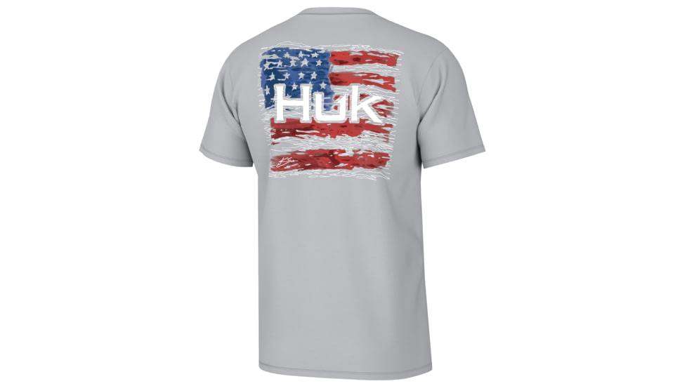 HUK Performance Fishing KC Fly Flag Tee - Mens, Harbor Mist, M, H1000483-034-M
