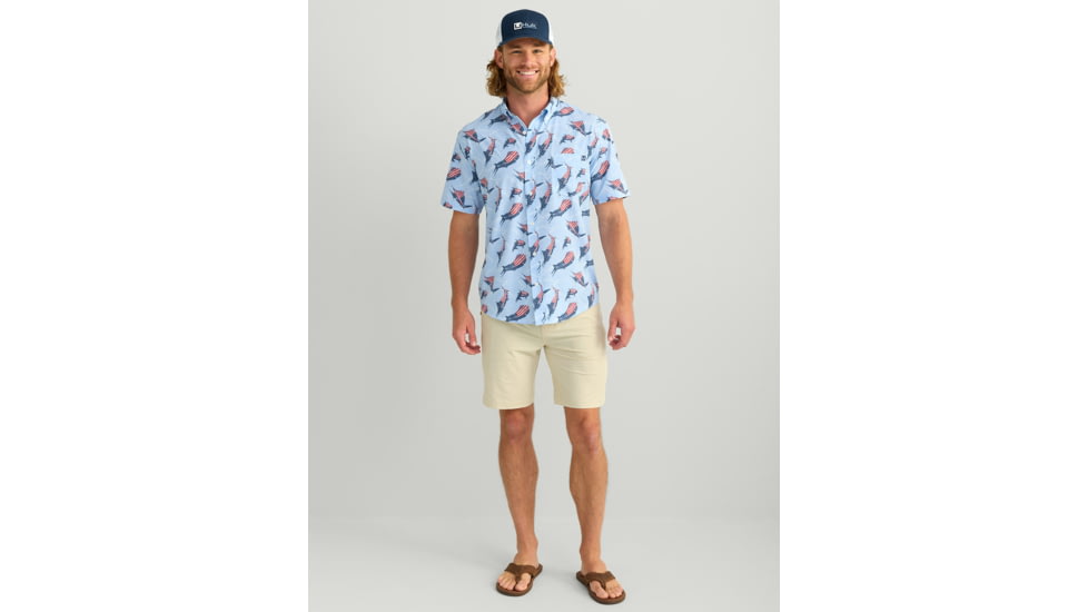 HUK Performance Fishing KC Kona Button-Down Shirt - Mens, Windsurfer, Large, H1500192-454-L