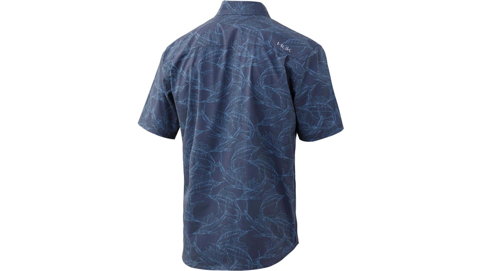 HUK Performance Fishing Kona Woven Short Sleeve - Mens, Sargasso Sea, Small, H1500077-409-S