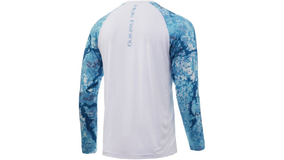 HUK Performance Fishing Kryptek Double Header Long Sleeve T-Shirt - Mens, Kryptek Obskura Shallows, Medium, H1200248-966-M