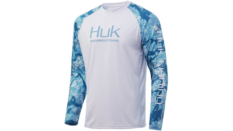 HUK Performance Fishing Kryptek Double Header Long Sleeve T-Shirt - Mens, Kryptek Obskura Shallows, Medium, H1200248-966-M