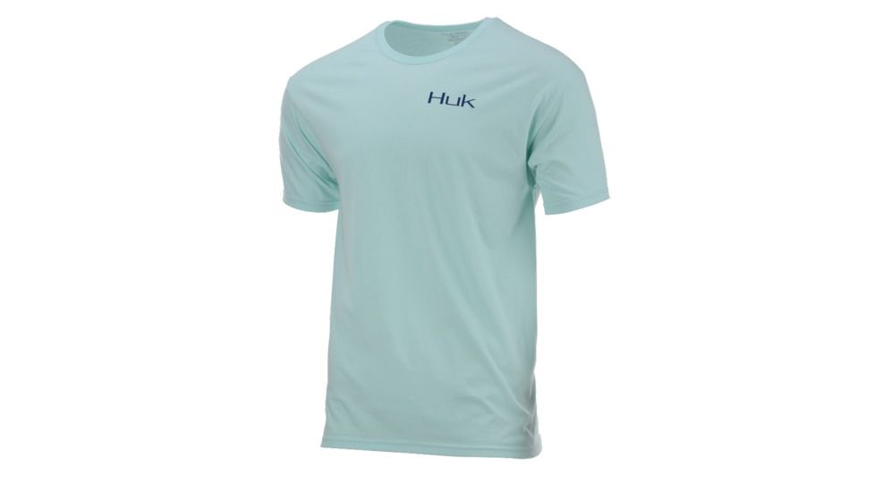 HUK Performance Fishing Mako Badge Tops, Short Sleeve - Men's, Sea Foam, 2XL, H1000160-350-XXL