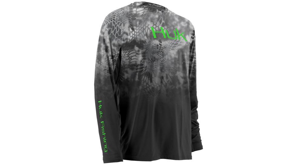 HUK Performance Fishing Men's Kryptek Fade Icon Long Sleeve Shirt, Kryptek Raid, Medium H1200114-080-M